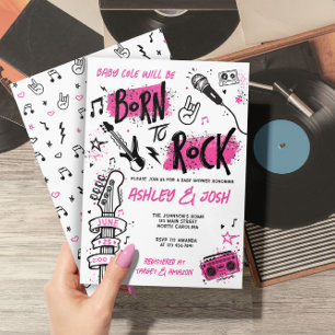 Geboren zu Rock Girl Babydusche Einladung
