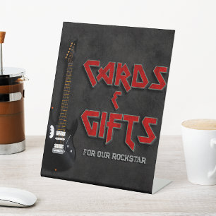 Geboren zu Rock - Karten und Geschenkzeichen Sockelschild