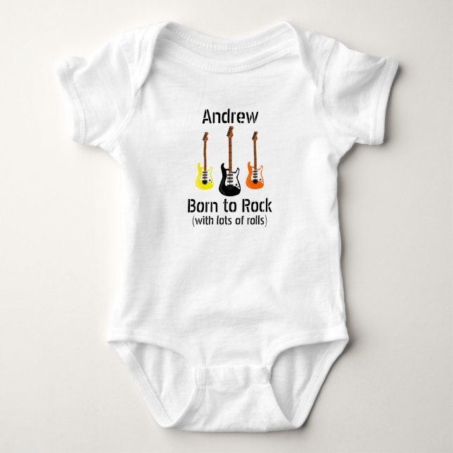 Geboren zu Rock mit vielen Rolls Baby Bodysuit Baby Strampler (Vorderseite)
