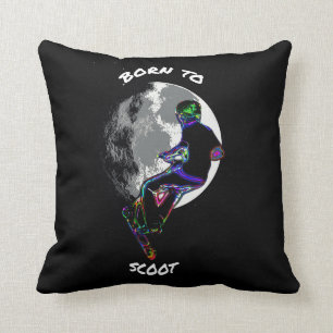 Geboren zu Scoot- Scooter und Mond Kissen