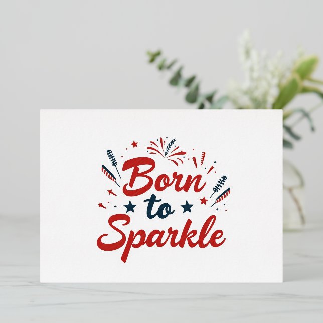 Geboren zu Sparkle 4. Juli Party Einladung (Stehend vorne)