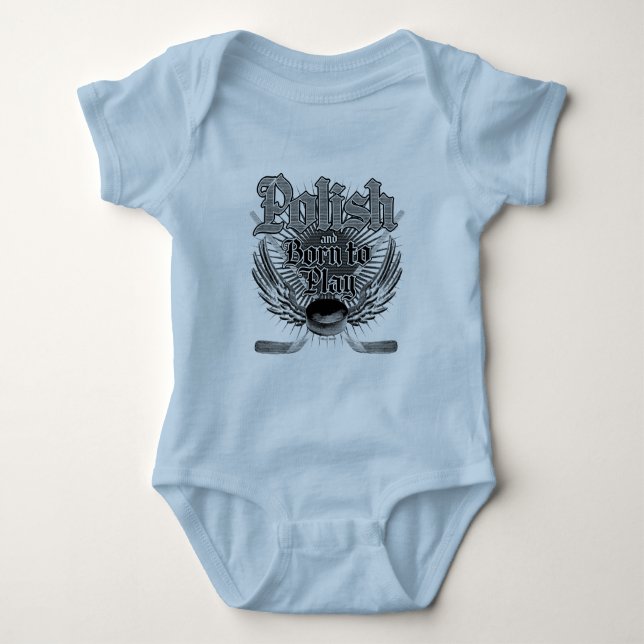 Geboren zu spielen (Polnisch) Baby Bodysuit Strampler (Vorderseite)