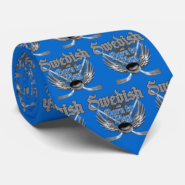 Geboren zu spielen (Schwedisch) Neck Tie Krawatte (Gerollt)
