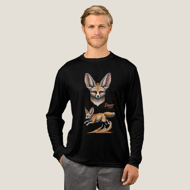 Geboren zu steigern - Wüste Fennec Fox Illustratio Tri-Blend Shirt (Volle Vorderseite)