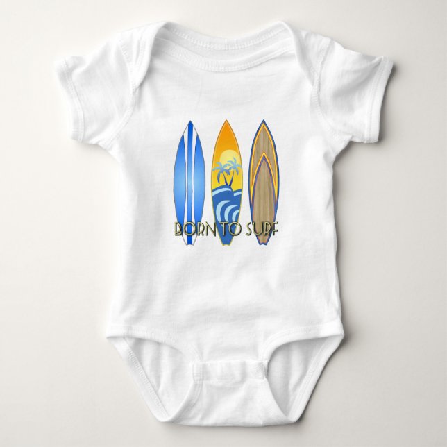 Geboren zu surfen baby strampler (Vorderseite)