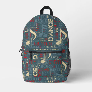 Geboren zu tanzen Blau/Rot/Gold ID277 Bedruckter Rucksack