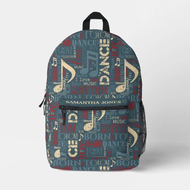 Geboren zu tanzen Blau/Rot/Gold ID277 Bedruckter Rucksack (Vorderseite)