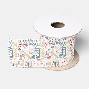 Geboren zu tanzen Blau/Rot/Gold ID277 Satinband
