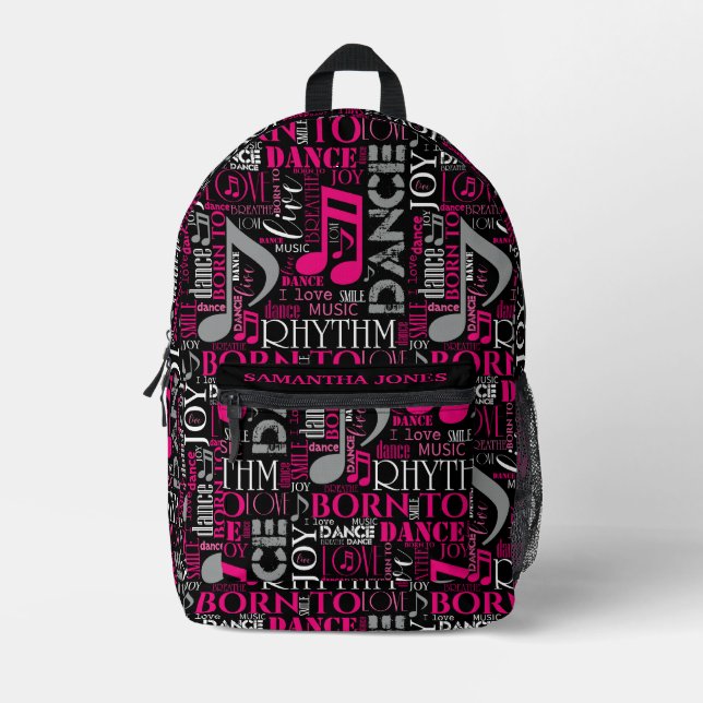 Geboren zu Tanzpink ID277 Bedruckter Rucksack (Vorderseite)