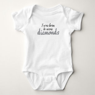 Geboren zu Tragen Diamonds Imitate-Bling-Design Baby Strampler