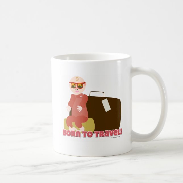 Geboren zu Travel Cartoon Character Travel Baby Kaffeetasse (Rechts)