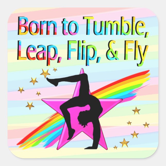 GEBOREN ZU TUMBLE GYMNASTIK STICKER (Vorderseite)