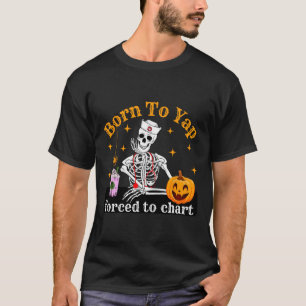 Geboren zu Yap gezwungen, den Skelettkaffee-Fall z T-Shirt