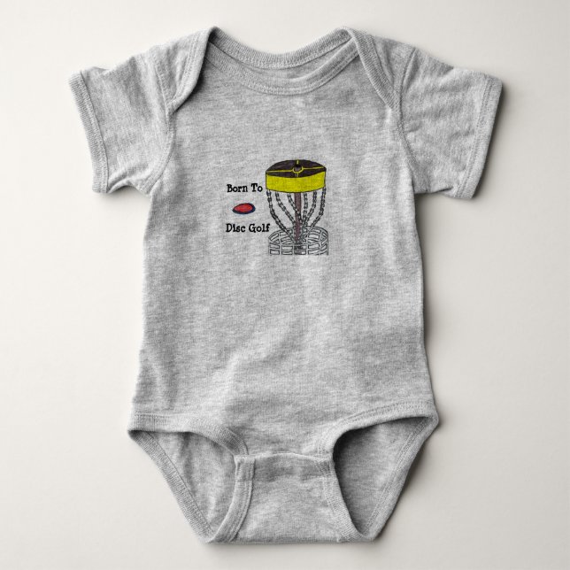 Geboren zum Disc-Golfbaby onsie Körper-Anzug Baby Strampler (Vorderseite)