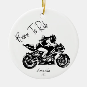 Geboren zum Fahren Personalisierter Name Keramik Ornament