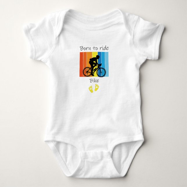 Geboren zum Fahrrad, Hübsches Baby Bicycle Baby, F Baby Strampler (Vorderseite)