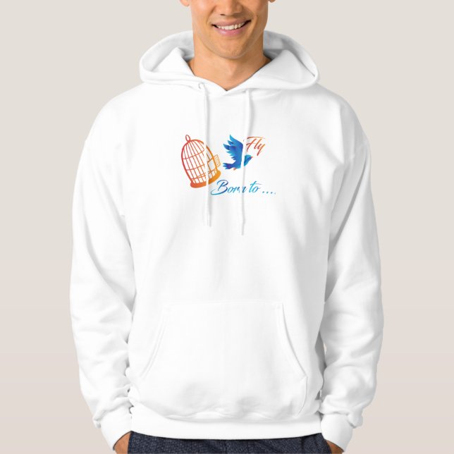 Geboren zum Fliegen - Inspirational Blue Bird Free Hoodie (Vorderseite)