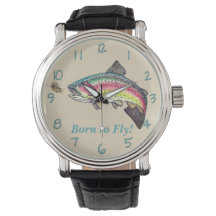 Geboren zum Fly Jumping Rainbow Trout Fly Fishing