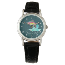 Geboren zum Fly Jumping Rainbow Trout Fly Fishing Armbanduhr
