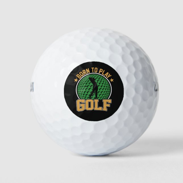 Geboren zum Golfspielen Golfball (Vorderseite)
