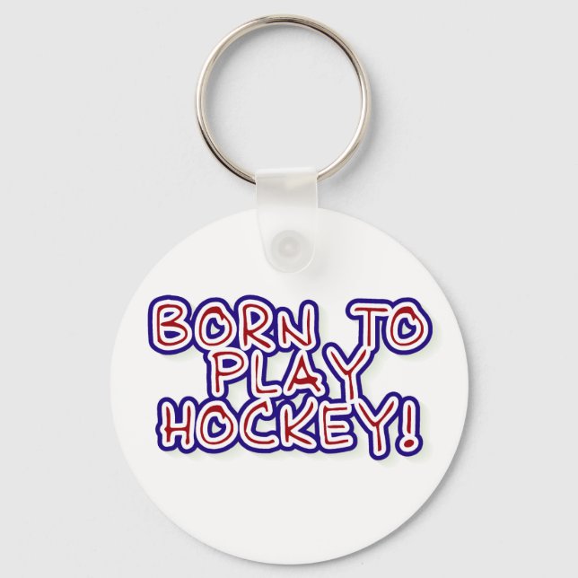 Geboren zum Hockey Schlüsselanhänger (Vorderseite)