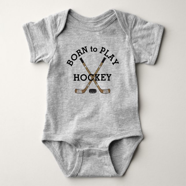 Geboren zum Hockey spielen Baby Strampler (Vorderseite)