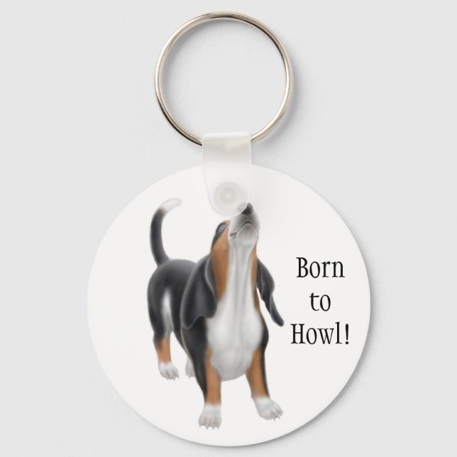 Geboren zum Howl Hound Schlüsselanhänger (Vorderseite)