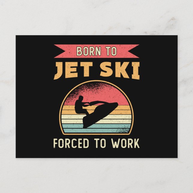 Geboren zum Jet Ski Jet Skifahren Wassersport Jets Postkarte (Vorderseite)