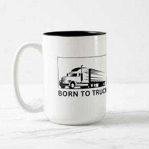Geboren zum Lastkraftwagen (schwarz) Zweifarbige Tasse