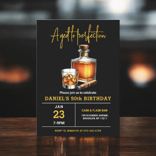 Geboren zum Perfection Whisky Zigarre 50. Geburtst Einladung