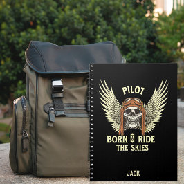 Geboren zum "Ride Skies", Cooler Fun Aviation Cust Notizblock