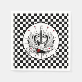 Geboren zum Rock & Roll Gitarrenrocker Metalliker Serviette