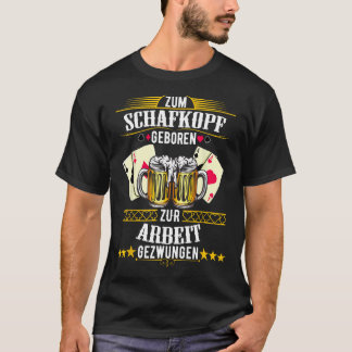 Geboren zum Schafkopf gezwungen, Doppelkopf zu arb T-Shirt