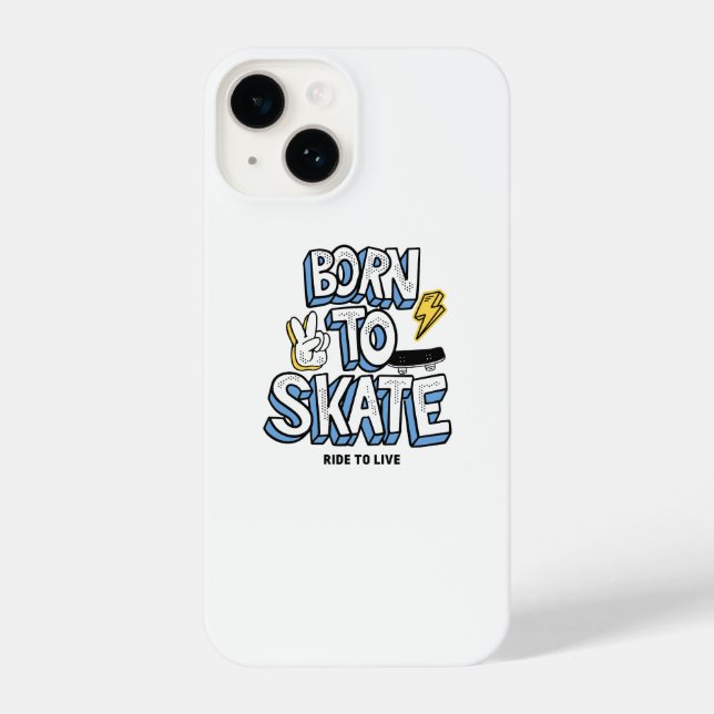 Geboren zum Skate iPhone 14 Hülle (Rückseite)