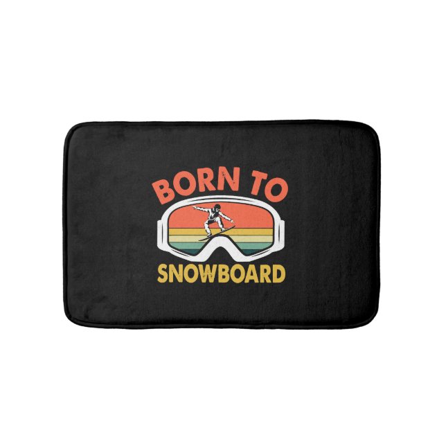 Geboren zum Snowboard Badematte (Vorderseite)