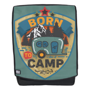 Geboren zur Camp Word Art Rucksack