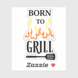 Geboren zur Grill-GRILLEN Aufkleber
