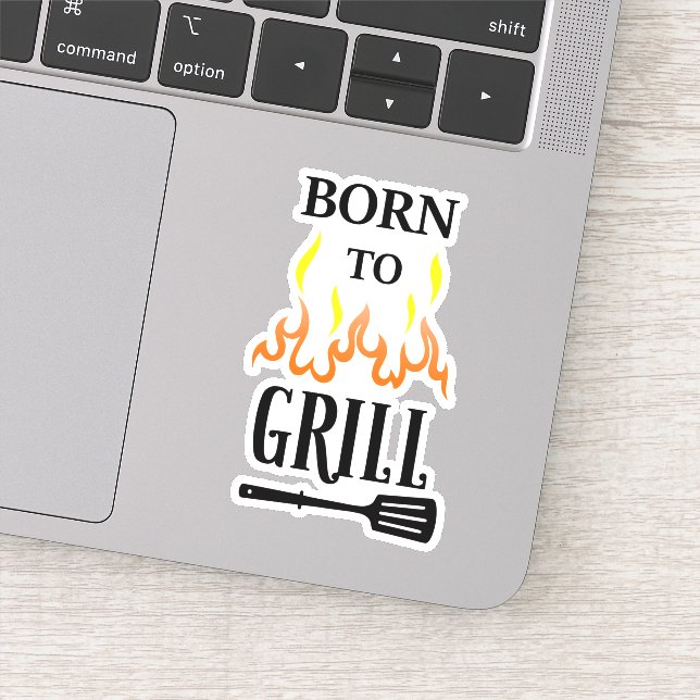 Geboren zur Grill-GRILLEN Aufkleber (Detail)