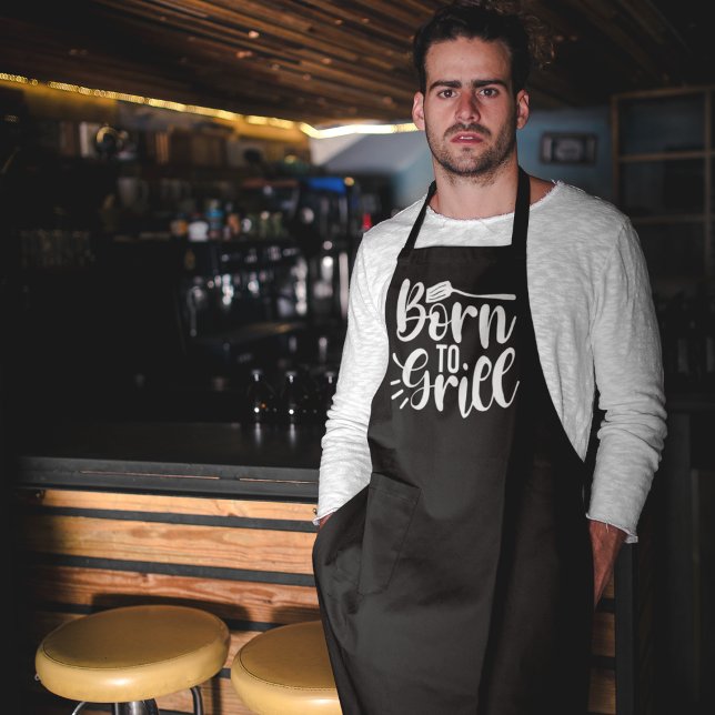 Geboren zur Grill-GRILLEN-Schürze Schürze (Von Creator hochgeladen)