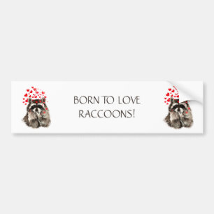 GEBOREN ZUR LIEBE RACCOONS FUNNY TIERQUOTE AUTOAUFKLEBER