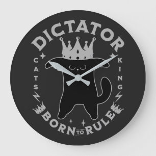 Geboren zur Regel   Funny Cat Design Große Wanduhr