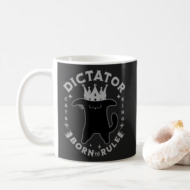 Geboren zur Regel | Funny Cat Design Kaffeetasse (Mit Donut)