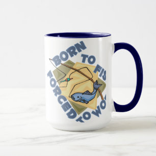 GEBORENE BIS FISCHE, DIE ZUR ARBEIT ZURÜCKGEGANGE TASSE