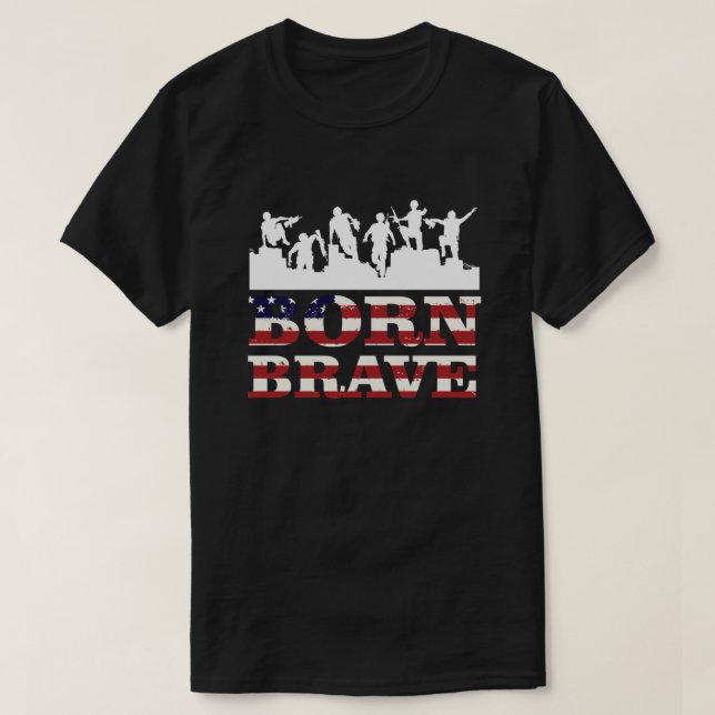 Geborene "Brave Military USA Flag" T-Shirt (Design vorne)