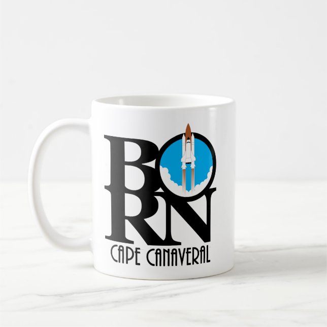 GEBORENE Cape Canaveral Rocket 11oz Kaffeetasse (Links)