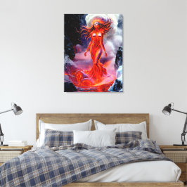 "Geborene des Inferno" - Vulkanweibchen-Portrait Leinwanddruck