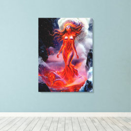 "Geborene des Inferno" - Vulkanweibchen-Portrait Leinwanddruck