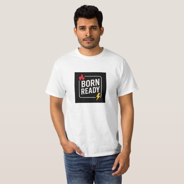 Geborene Fertigstellung von Vertrauensstipografie  T-Shirt (Vorne ganz)