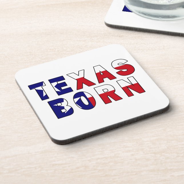 Geborene Flagge von Texas Getränkeuntersetzer (Linke Seite)