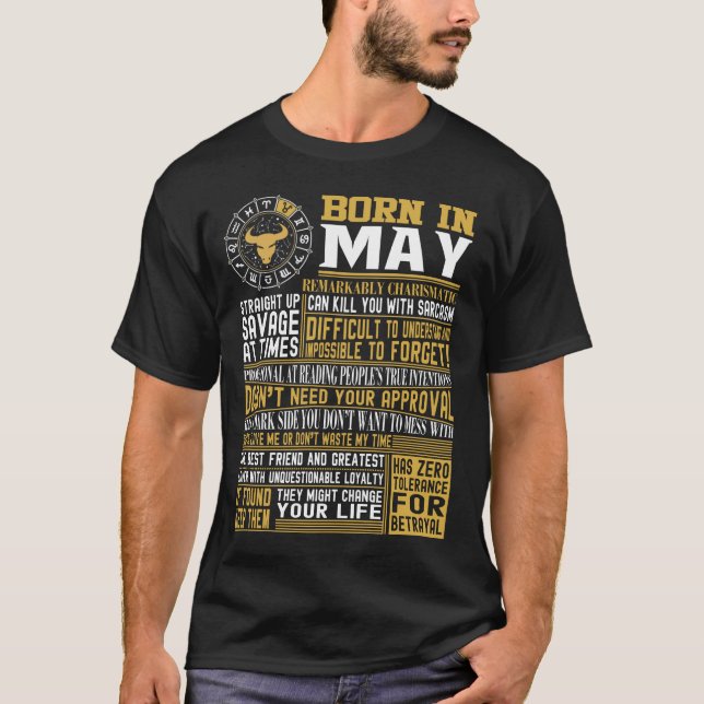 Geborene im Mai Tatsachen T-Shirt (Vorderseite)